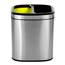 Alpine Industries 20 Liter / 5.3 Gallon Stainless Steel Slim Open Trash Can Dual Compartment, Brushed Stainless Steel ALP-470-R-20L