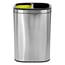 Alpine Industries 40 L / 10.5 Gal Stainless Steel Slim Open Trash Can Dual Compartment, Brushed Stainless Steel ALP-470-R-40L
