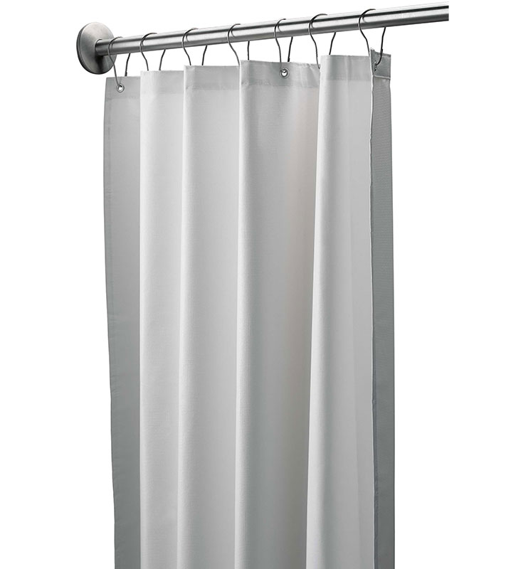 White Antimicrobial Vinyl Shower Curtain
