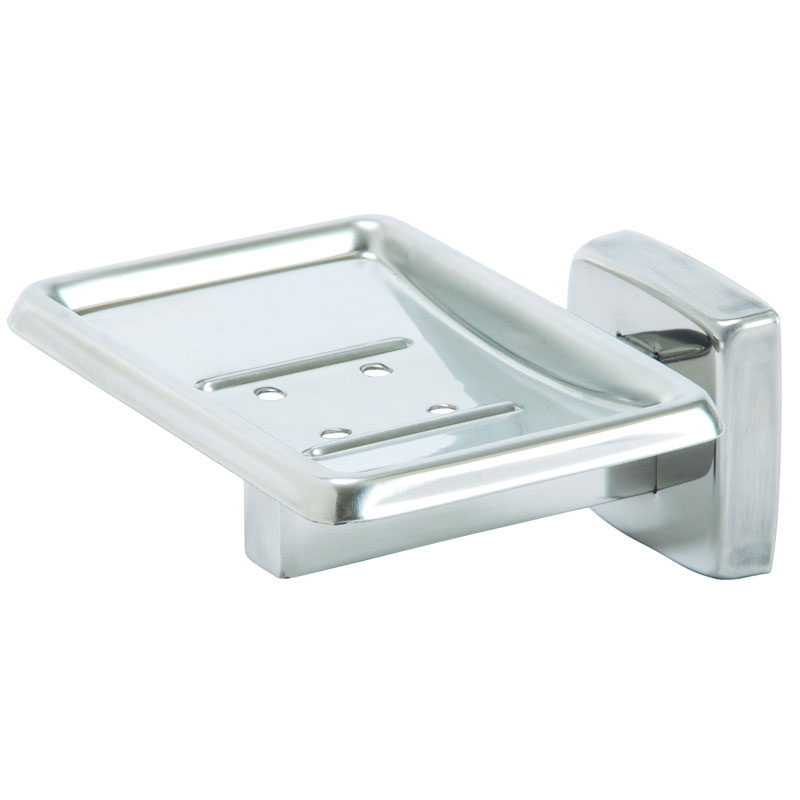 Stainless Steel Drainable Soap Dish Bright Polished UnoClean