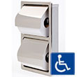 Recessed Stacking Rolls Tissue Dispenser w/ Hinged Hood