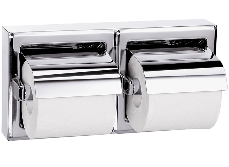Surface Mounted Hinged Hood Dual Roll Tissue Dispenser
