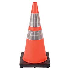 DW Series Traffic Cone 28 in. w/ 4 to 6 in. Reflective Collars 7 Lbs. - Orange/Black 0350010CSP