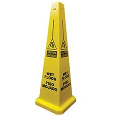 Cortina Safety "Wet Floor" Lamba Cone (Bilingual) - Yellow 0360009CSP
