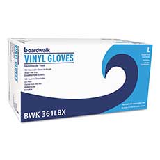 Boardwalk Exam Vinyl Gloves Large 3 3/5 Mil 100/Box BWK361LCT