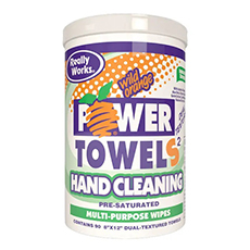 Power Towels Hand Cleaning Multi-Purpose Wipes, Single Sided - 6-90 Count Case AC-781590LVS-00