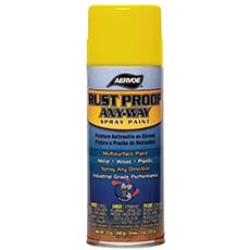 Aervoe 168 Rust Proof Any-Way Spray Paint Cat. Yellow - (12) 16 Oz. AerosolAV-168