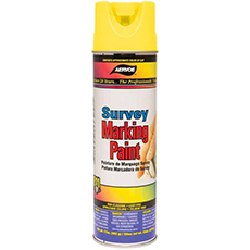 (12) Survey & Locator Inverted Tip Marking Paint 20 Oz. - Fluorescent Yellow AV-226