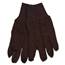 (12) Cotton Jersey Gloves Clute Pattern Knit Wrists 70/30 Cotton/Poly Large - Brown 7100PMG
