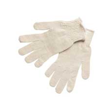 (12) MCR Safety Economy Weight String Knit Gloves Large - Natural 9638LMMG