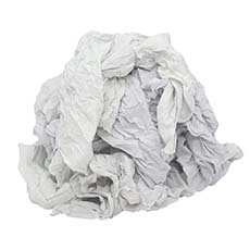 New White Knit Remnant Rags - 10 Lb. 3110-MEWA-10