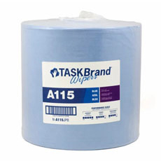 TASKBrand A115 Advance Performance Heavy Duty Spunlace Wipers 11.33" x 13" Blue Jumbo Roll (825 Wipers/Roll) N-A115JPB