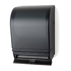 Auto-Transfer Push Bar Roll Towel Dispenser Plastic Black Translucent PF-TD0216-02