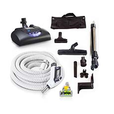 Premium 35 ft. Universal Central Vacuum Hose Kit With Wessel Werk Power Nozzle PL35