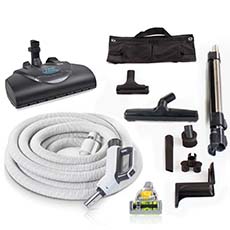 Premium 35 ft. Universal Central Vacuum Hose Kit With Wessel Werk Power Nozzle PL35