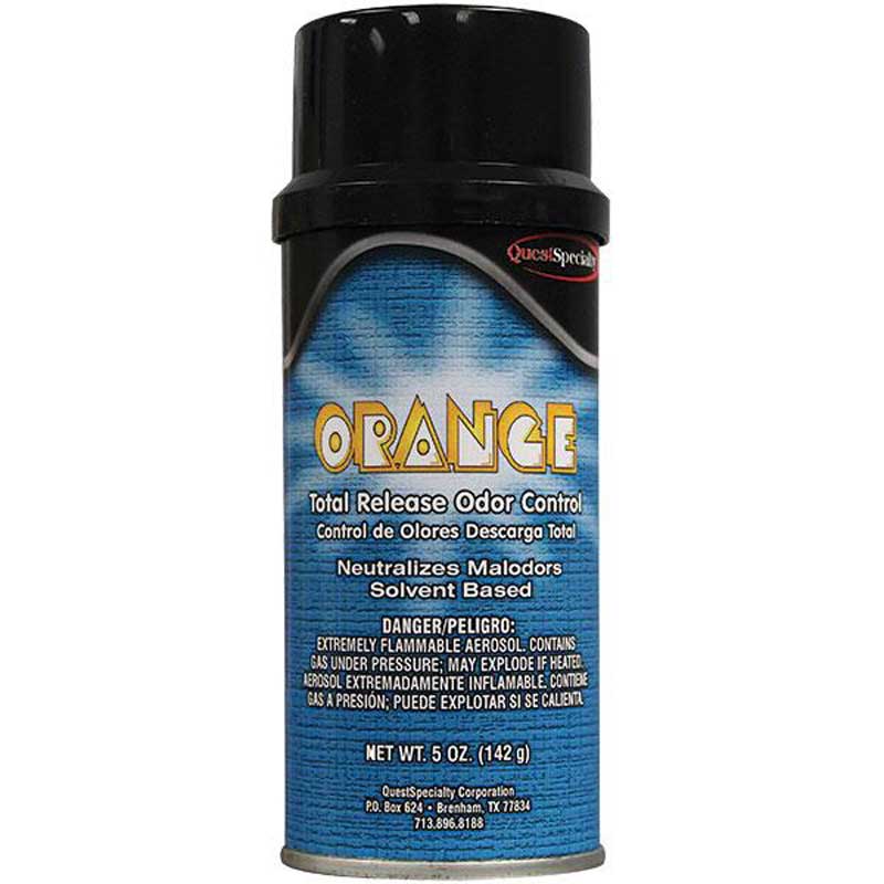 QuestSpecialty Total Release Odor Eliminator Orange Aerosol 5 Oz. Capacity 328001QC