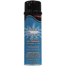 QuestSpecialty Dry Mist Air Freshener Ocean Breeze Aerosol 10 Oz. Capacity 335001QC