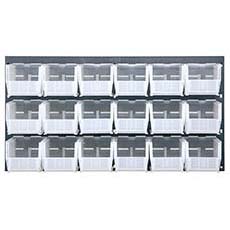 Clear-View Louvered Panel 18 Bins - 175 lbs. Load Bin QLP-3619-230-18CL