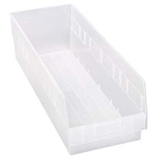 (6) Store-More 6 in. Shelf Bin 24 Cups QSB214CL