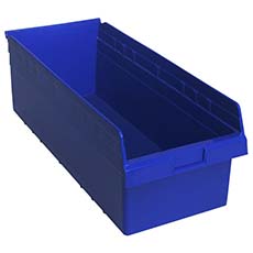 (6) Store-More 8 in. Shelf Bin 35 Cups QSB816BL