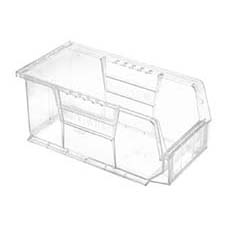 (12) Crystal Clear Ultra Stack and Hang Bin - 30 lbs. Load Bin QUS230CC