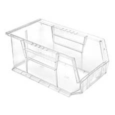 (12) Crystal Clear Ultra Stack and Hang Bin - 60 lbs. Load Bin QUS240CC