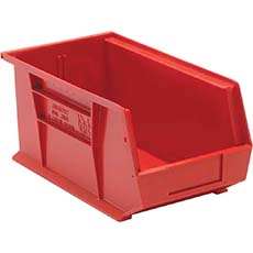 (12) Ultra Stack and Hang Bin 60 lbs. Load Bin - Red QUS240RD