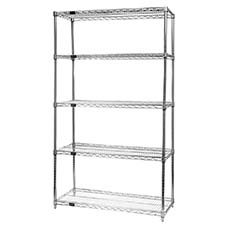 Chrome Wire Shelving Starter Kit 24 W x 48 L in. WR74-2448C-5