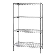Chrome Wire Shelving Starter Kit 24 W x 48 L in. WR74-2448C