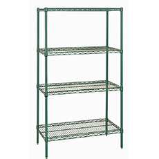 Proform Green Epoxy Wire Shelving Starter Kit - 24 W x 60 L in. WR74-2460P