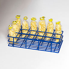 Rack'Em 18-VIALS or Specimen Bag Rack 4 Oz. Capacity - Blue RE-4183