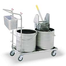 Stainless Steel 5 Round Double Bucket/Wringer Mopping Unit 528