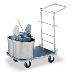 Stainless Steel CANB Half-Oval Double Tank/Wringer Mopping Unit CANB-214