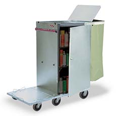 Stainless Steel Super-Wide Folding Housekeeping Cart - 24 x 20 x 36 in. Cabinet F2436