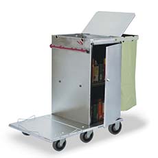 Stainless Steel Mini Folding Housekeeping Cart - 16 x 20 x 30 in. Cabinet F30