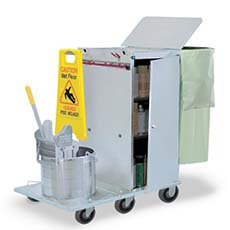 Stainless Steel Standard Folding Housekeeping Cart - 16 x 20 x 36 in. Cabinet F36-04E