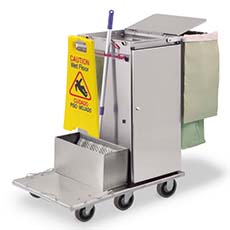 Stainless Steel Standard Folding Microfiber Cart - 16 x 20 x 36 in. Cabinet F36-MST1E