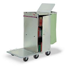 Standard Stainless Steel Folding Housekeeping Cart - 16 x 20 x 36 in. Cabinet F36