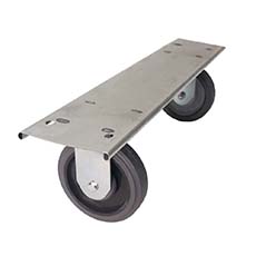 Fixed Caster Plate with 5 in. Quiet Thermoplastic Rubber Casters FIXED2