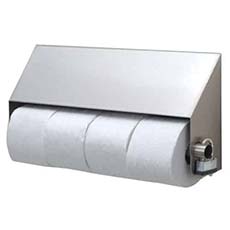 Stainless Steel Slanted STP Series 4-Roll TP Dispenser - 20 1/8 x 4 1/4 x 9 1/4 in. STP-4