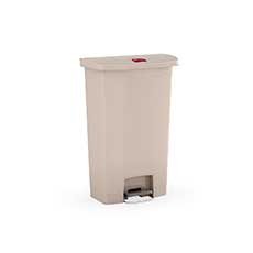 Rubbermaid Streamline Step-On Container Front Step 18 Gallon Capacity - Beige RCP1883460