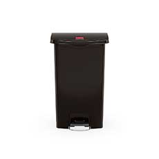 Rubbermaid Streamline Step-On Resin Front Step Container 8 Gallon Capacity - Black RCP1883609