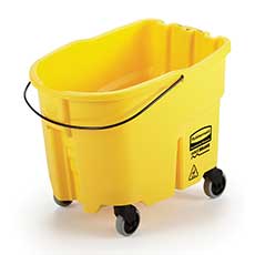 Rubbermaid Commercial Wavebrake Bucket & Casters Plastic 35 Qt. - Yellow RCPFG757088YEL
