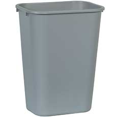 Rubbermaid Commercial Wastebasket Large Resin 41 Qt. Capacity - Gray RCP295700GY