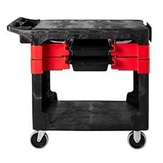 Trades Cart with 5 in. Casters, Includes 2 Parts Boxes and 4 Parts Bins - Black RCP618000BLA