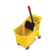 Rubbermaid Commercial Tandem Bucket Combo Plastic 31 Qt. Gallon Capacity - Yellow RCP738000YEL