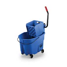 Rubbermaid Commercial Wavebrake Side Press Bucket and Wringer Plastic 35 Qt. - Blue RCPFG758888BLUE
