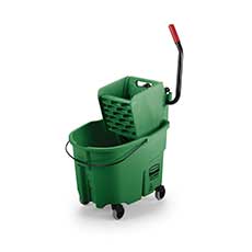 Rubbermaid Commercial Wavebrake Side Press Bucket and Wringer Plastic 35 Qt. - Green RCPFG758888GRN