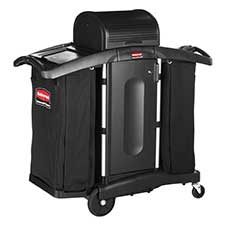 Rubbermaid Executive Housekeeping Compact Cart High-Security Plastic - Black RCP9T78