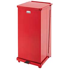 Rubbermaid Commercial Defenders Square Step Can Metal 13 Gallon Capacity - Red RCPST24EPLRD
